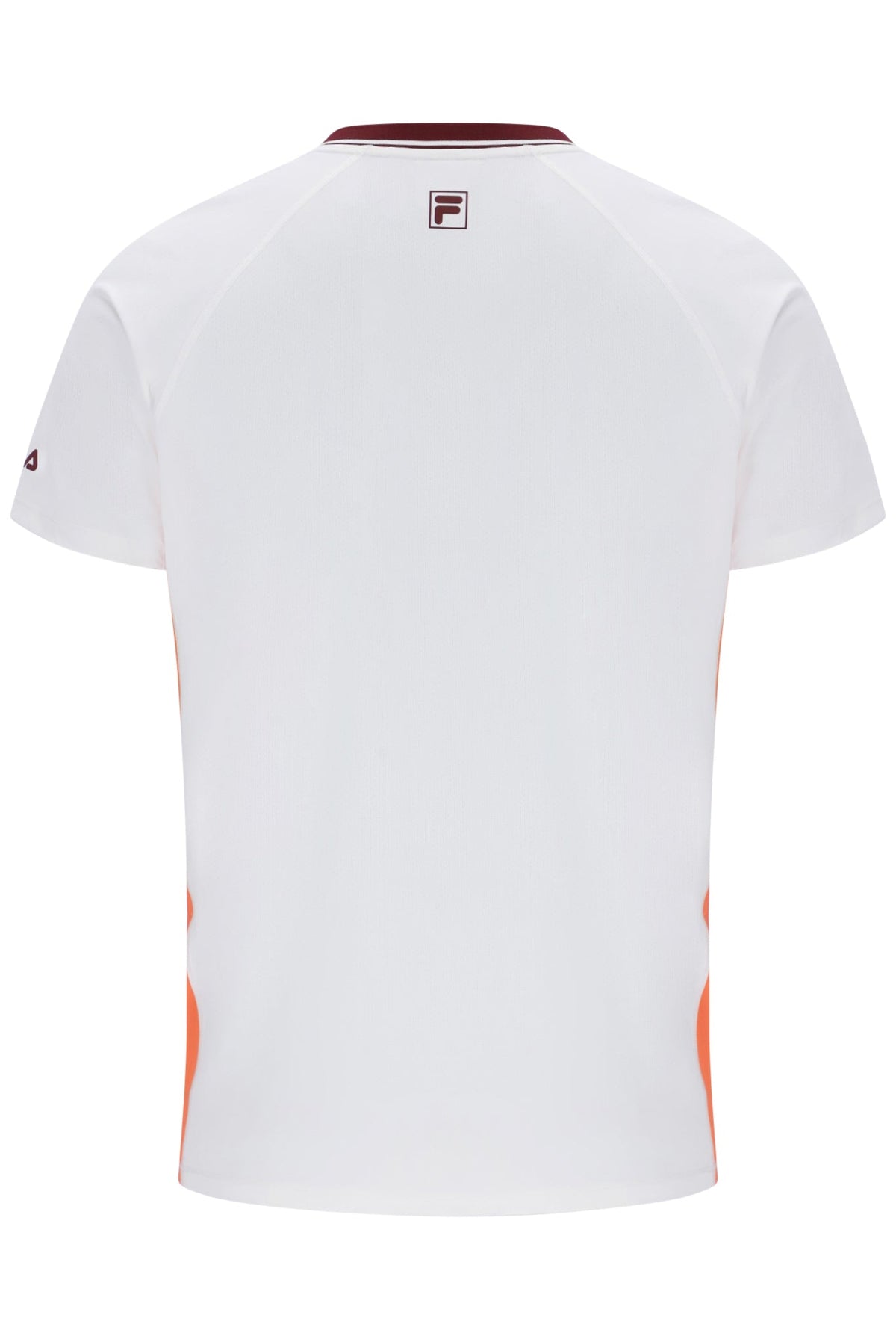 White Men’s Round Neck Tennis T-Shirt - White/Orange