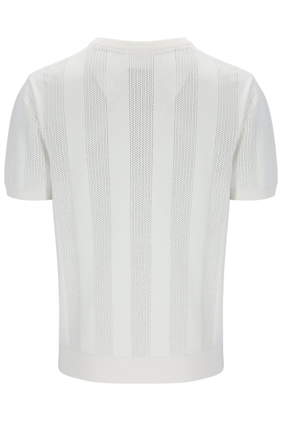 Gardenia Corrado Knitted Panel Tee - Neutral Off White