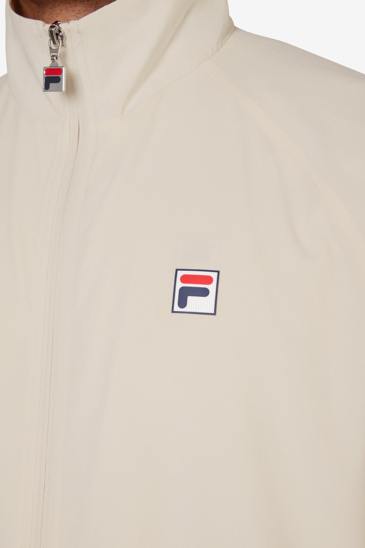 Beige Tennis Woven Court Track Top - Beige