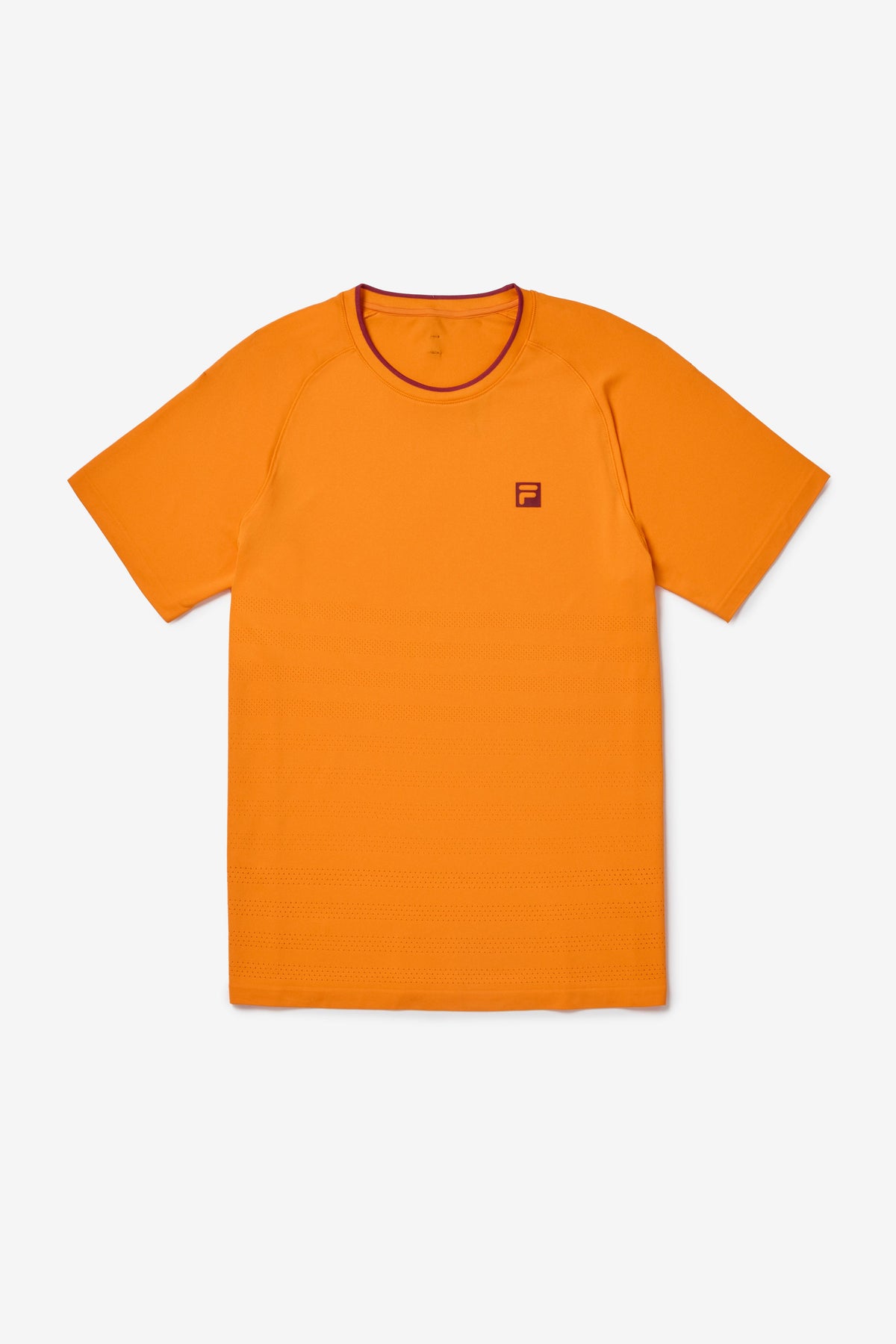 Oriole Center Court Seamless Crew - ORIOLE/TIBETAN RED/ IRISH CREAM