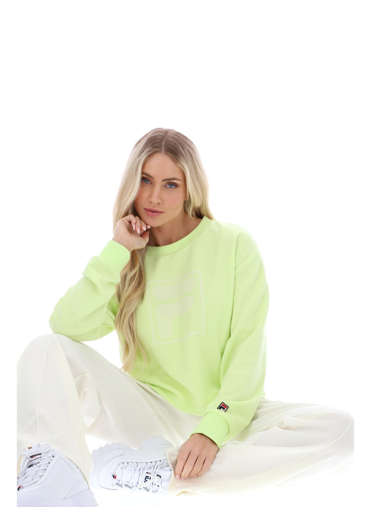 Shadow Lime Jorie Wide Crew Neck Sweatshirt - Shadow Lime