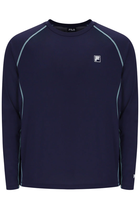 Navy Men's Long Sleeve Tennis T-Shirt - Navy