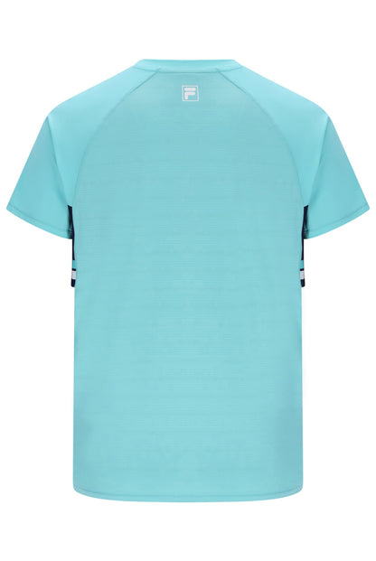 Aqua Unisex Round Neck Tennis T-Shirt - Turquoise Aqua Blue