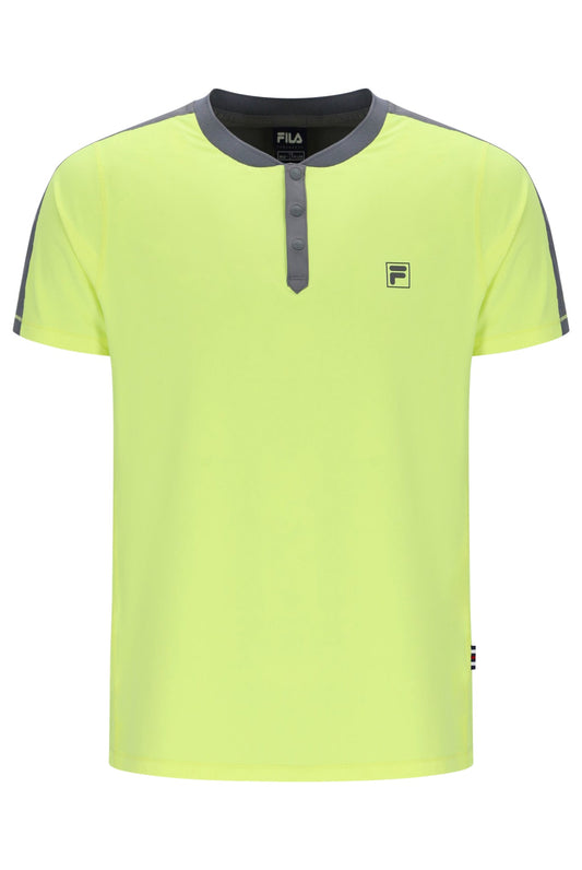 Lemon Men’s Henry Neck Tennis T-Shirt - Acid Lime