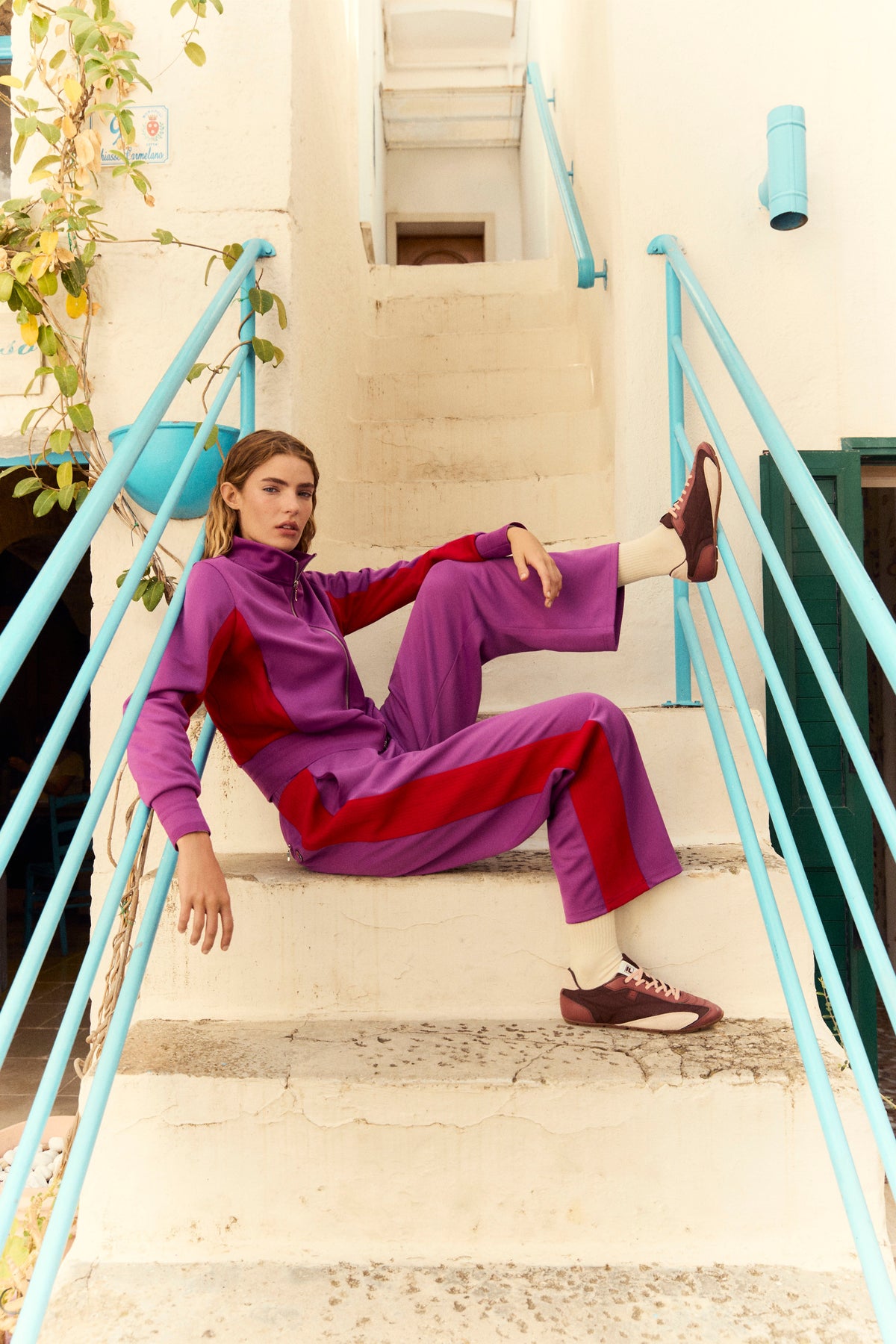 Purple Ventisei Straight Leg Trousers - Purple