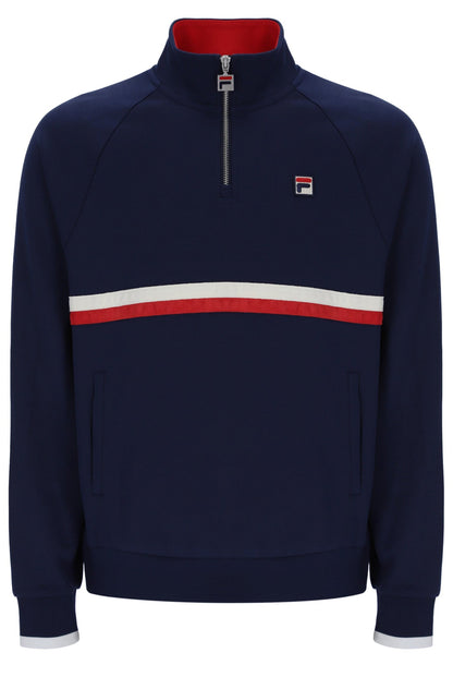 Fila Navy Rolando 1/4 Zip Neck Sweatshirt - Fila Navy