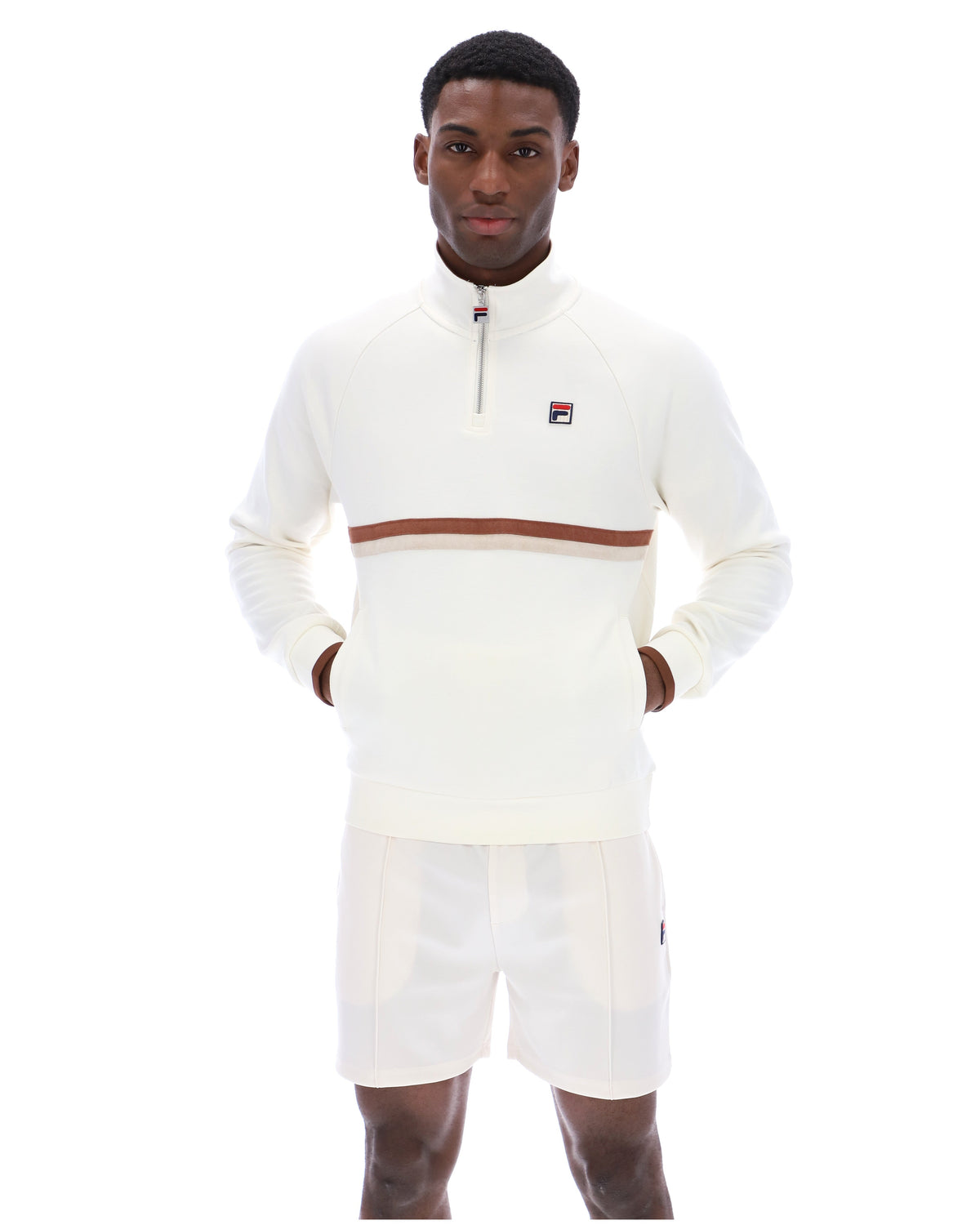 Gardenia Rolando 1/4 Zip Neck Sweatshirt - Gardenia