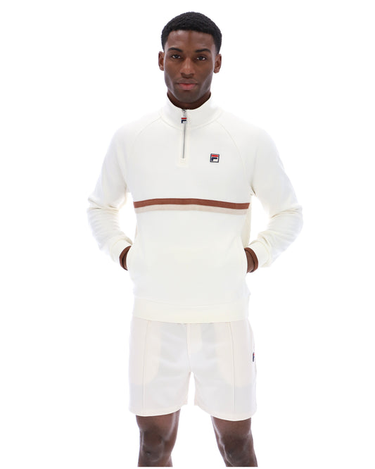Gardenia Rolando 1/4 Zip Neck Sweatshirt - Gardenia