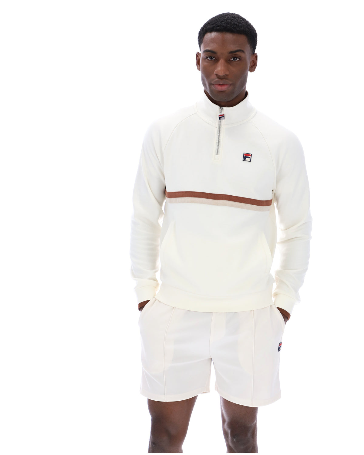 Gardenia Rolando 1/4 Zip Neck Sweatshirt - Gardenia