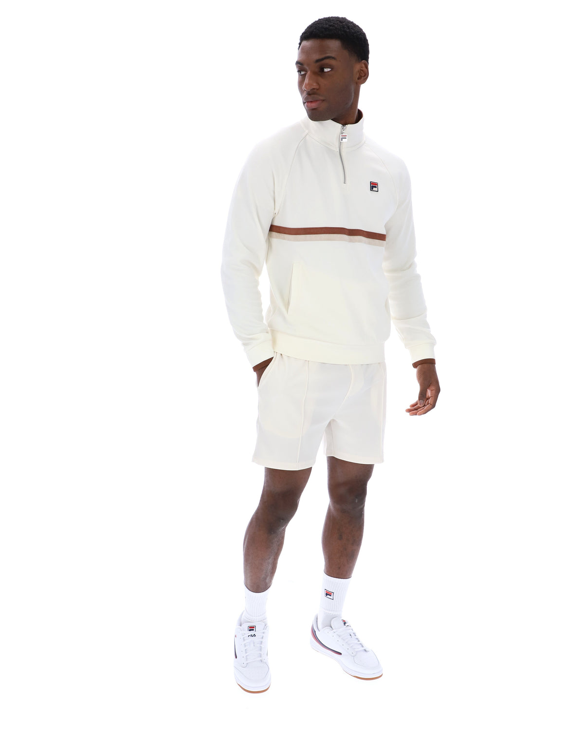 Gardenia Rolando 1/4 Zip Neck Sweatshirt - Gardenia