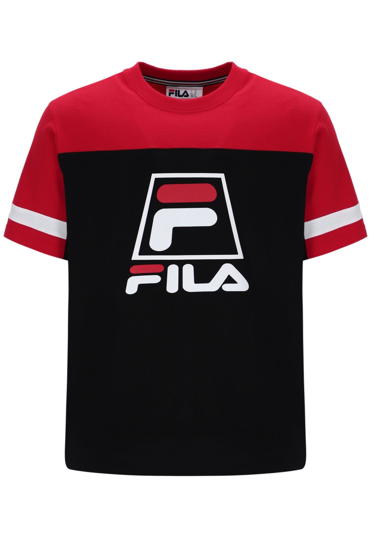 Black Damon Cut and Sew Tee - Fila Red
