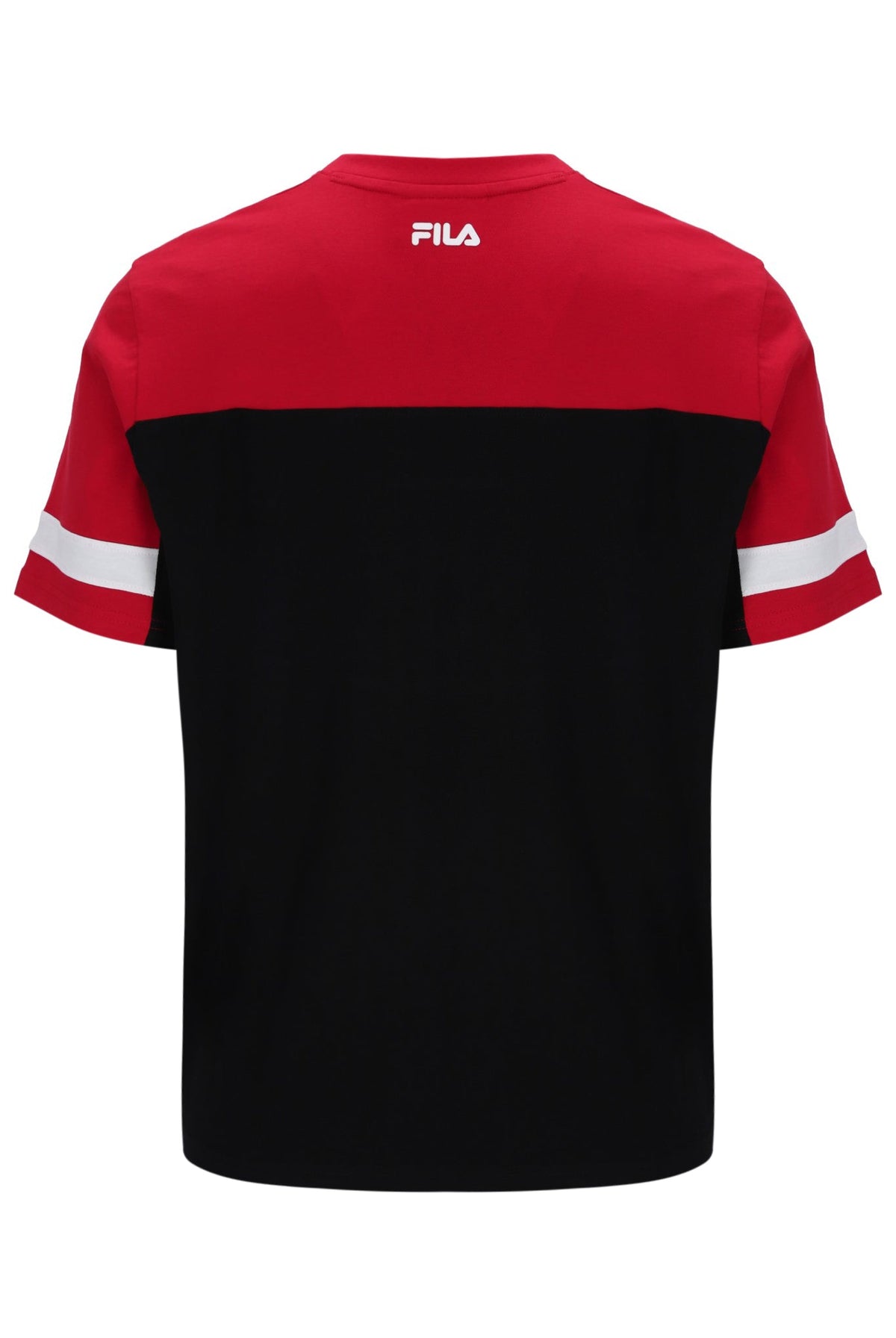 Black Damon Cut and Sew Tee - Fila Red