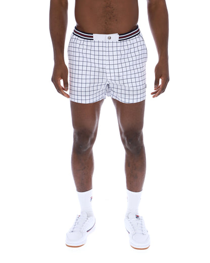 White High Tide Terry Pocket Stripe Shorts - White