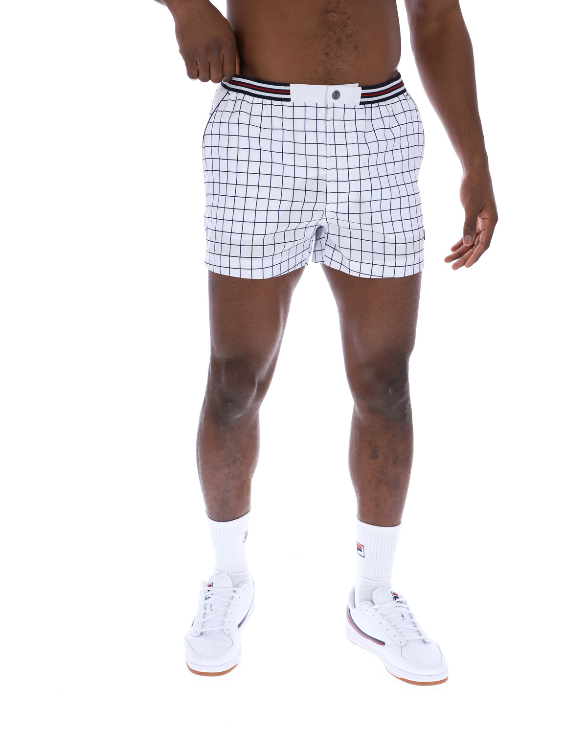 White High Tide Terry Pocket Stripe Shorts - White