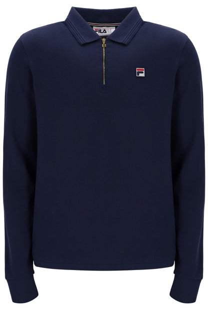 Fila Navy Emiliano Long-Sleeve Polo - Fila Navy