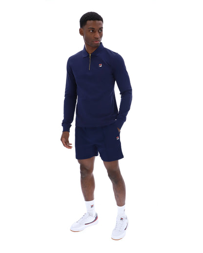Fila Navy Emiliano Long-Sleeve Polo - Fila Navy