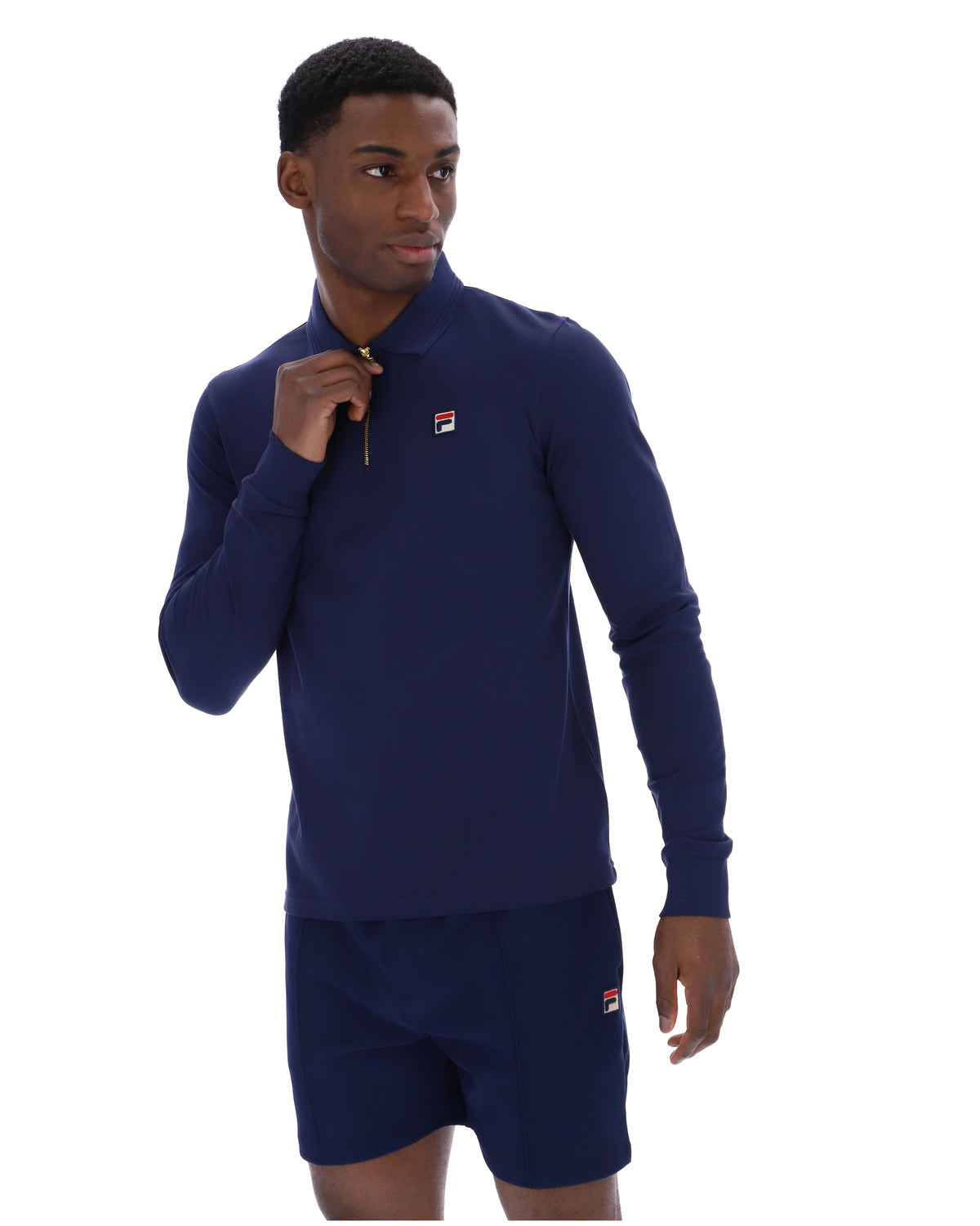 Fila Navy Emiliano Long-Sleeve Polo - Fila Navy