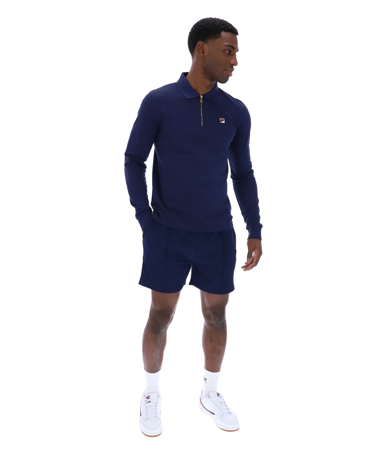 Fila Navy Emiliano Long-Sleeve Polo - Fila Navy
