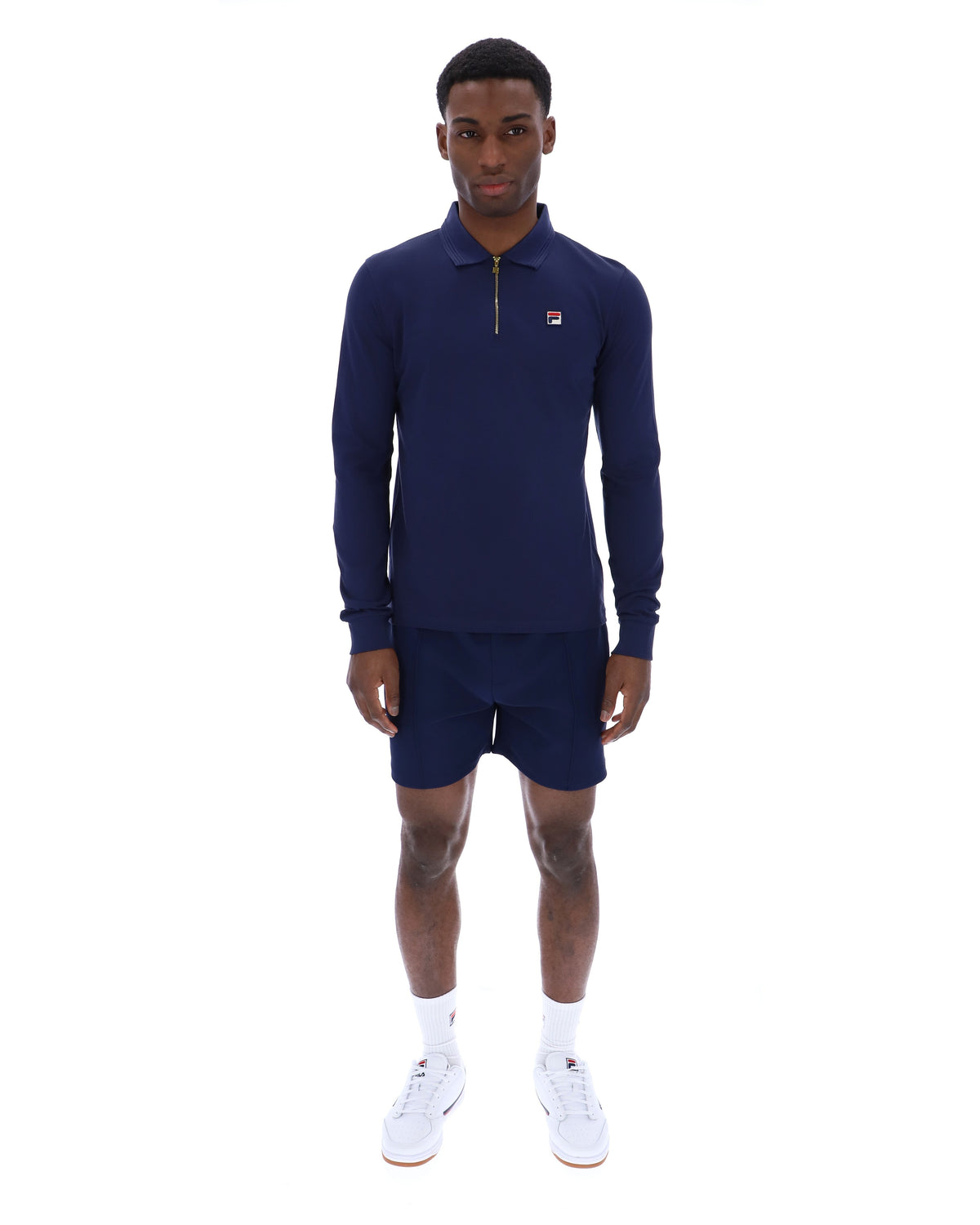 Fila Navy Emiliano Long-Sleeve Polo - Fila Navy