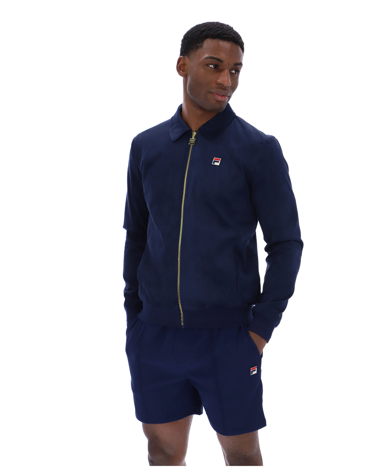 Fila Navy Francesco Suede Jacket - Navy