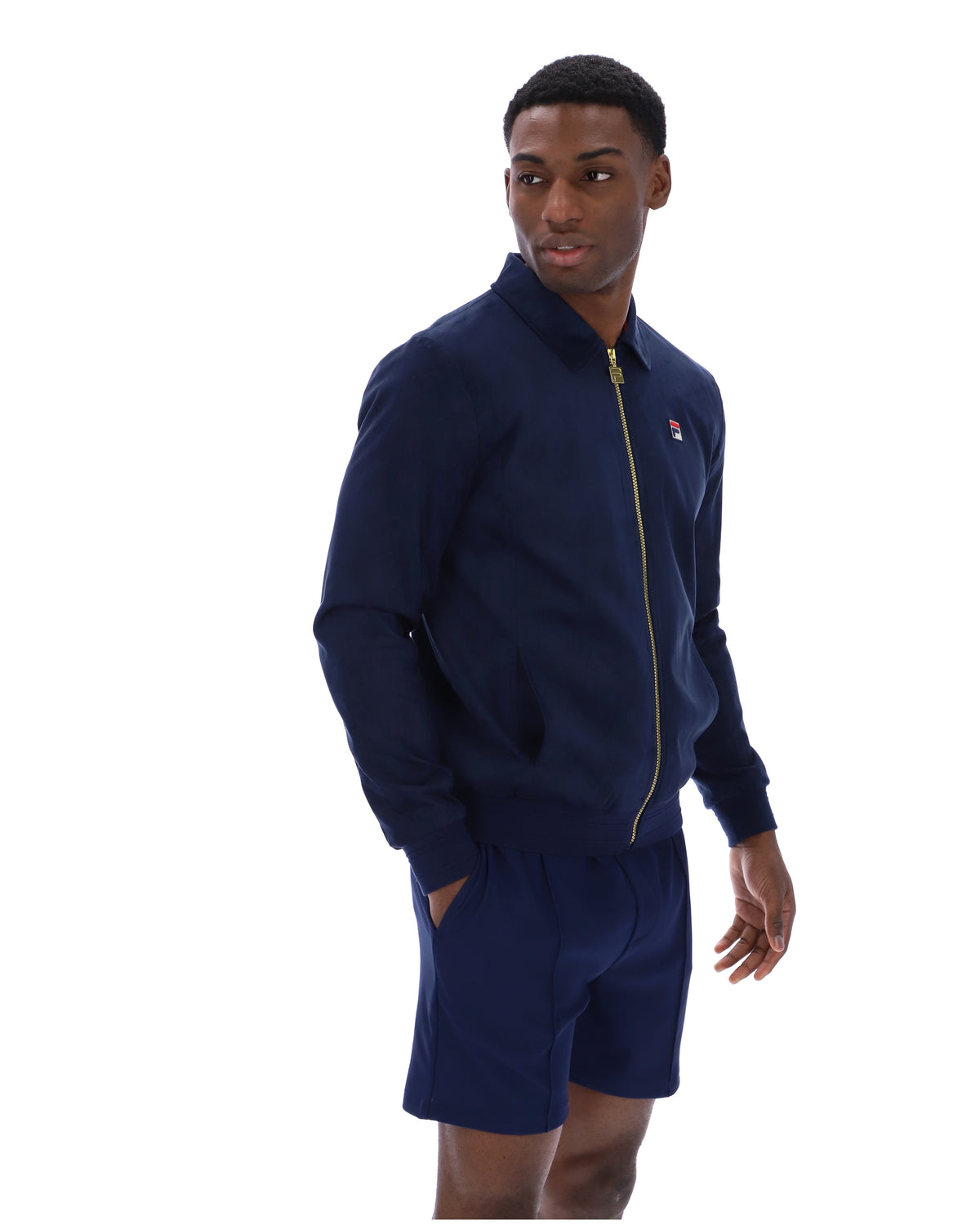 Fila Navy Francesco Suede Jacket - Navy