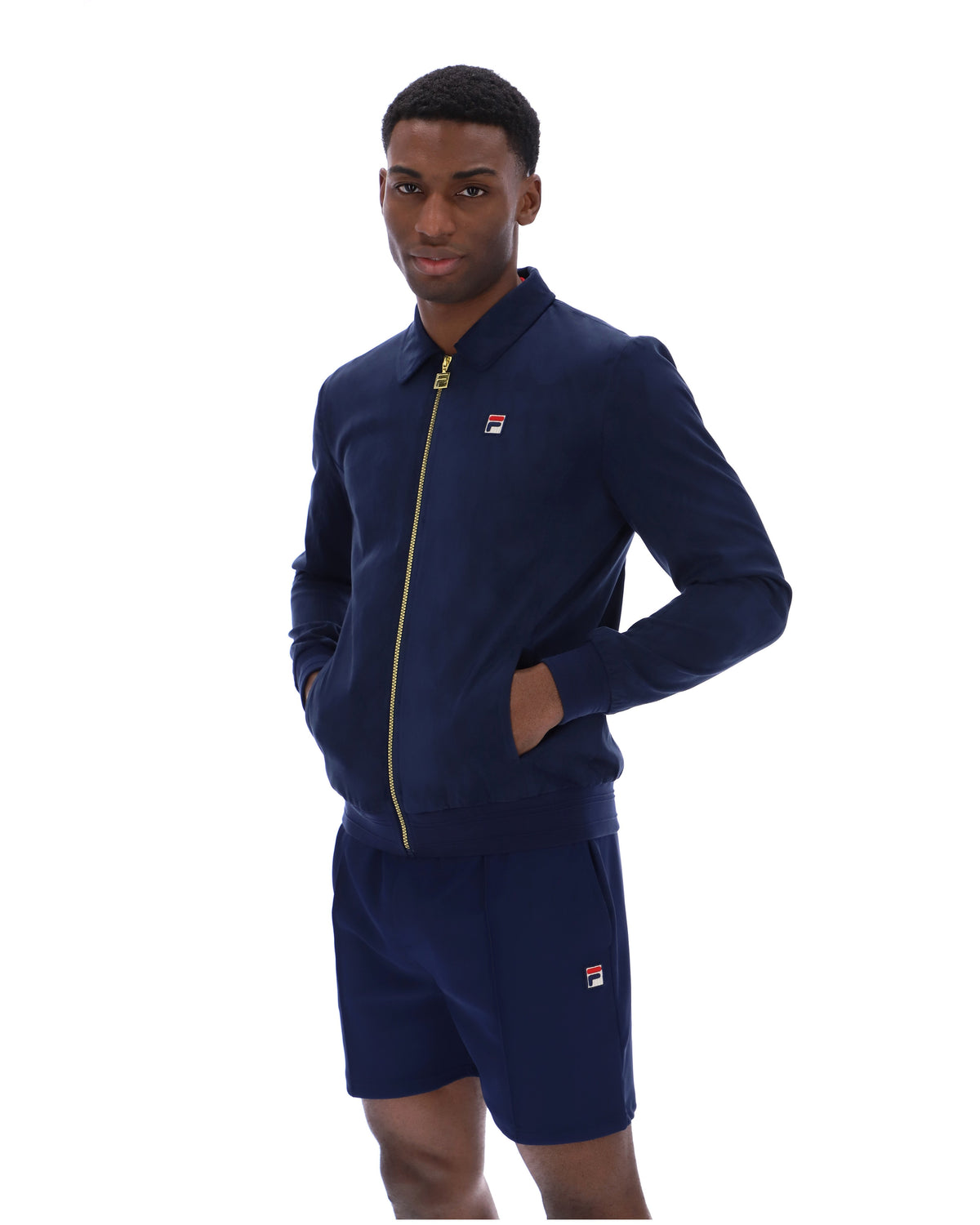 Fila Navy Francesco Suede Jacket - Navy