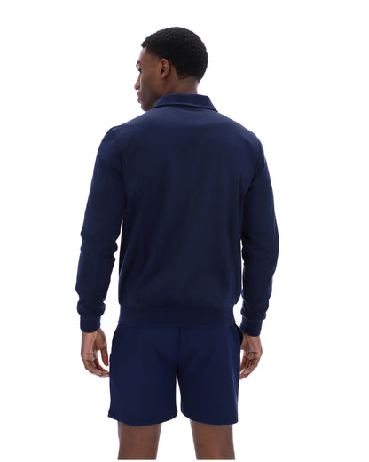 Fila Navy Francesco Suede Jacket - Navy