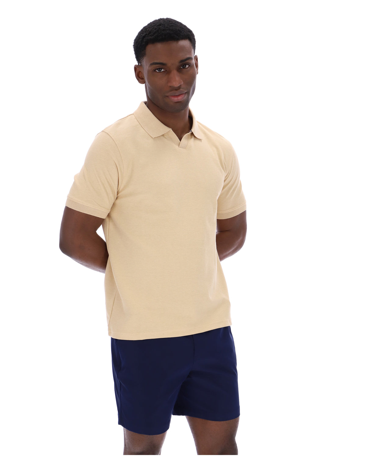 Classic Beige Tristiano Textured Polo - Classic Beige