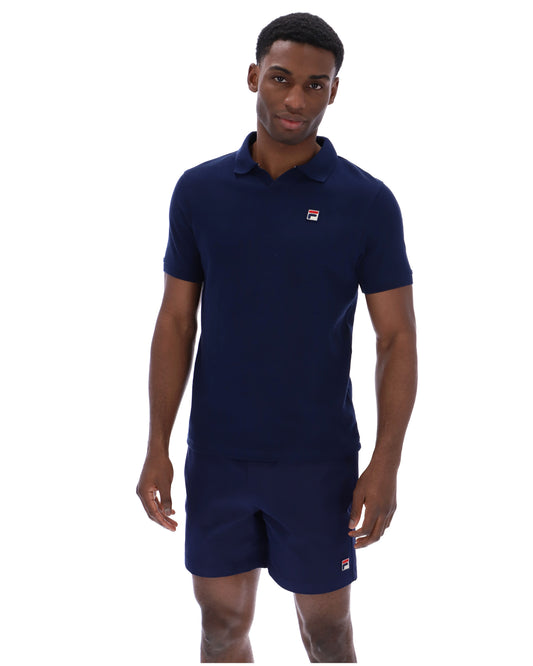Fila Navy Tristiano Textured Polo - Fila Navy