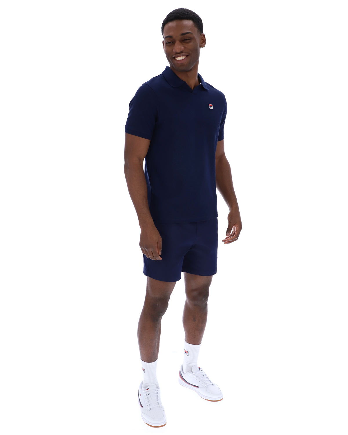 Fila Navy Tristiano Textured Polo - Fila Navy