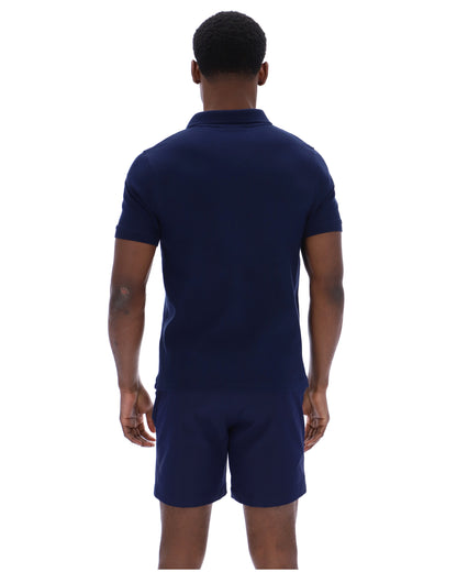 Fila Navy Tristiano Textured Polo - Fila Navy