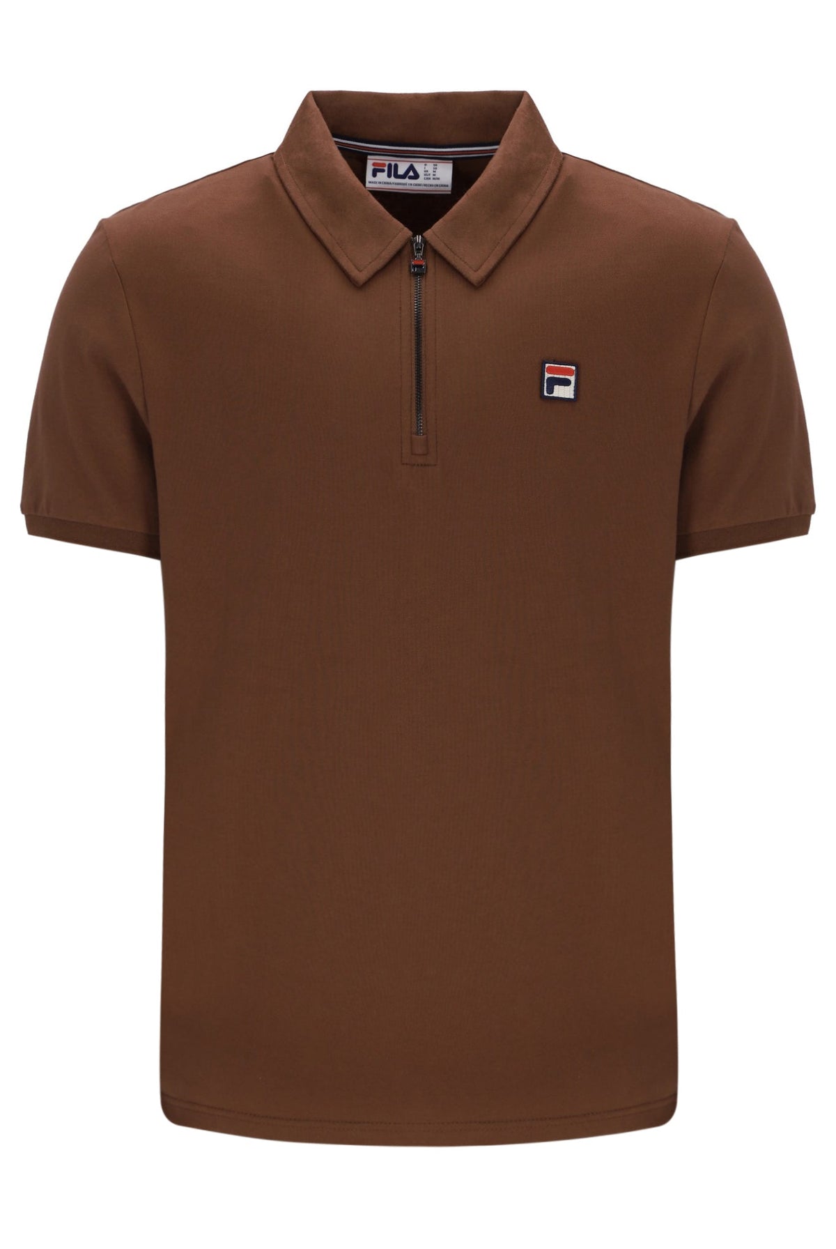 Cappuccino Ettore Zip Polo - Spanish Burgundy