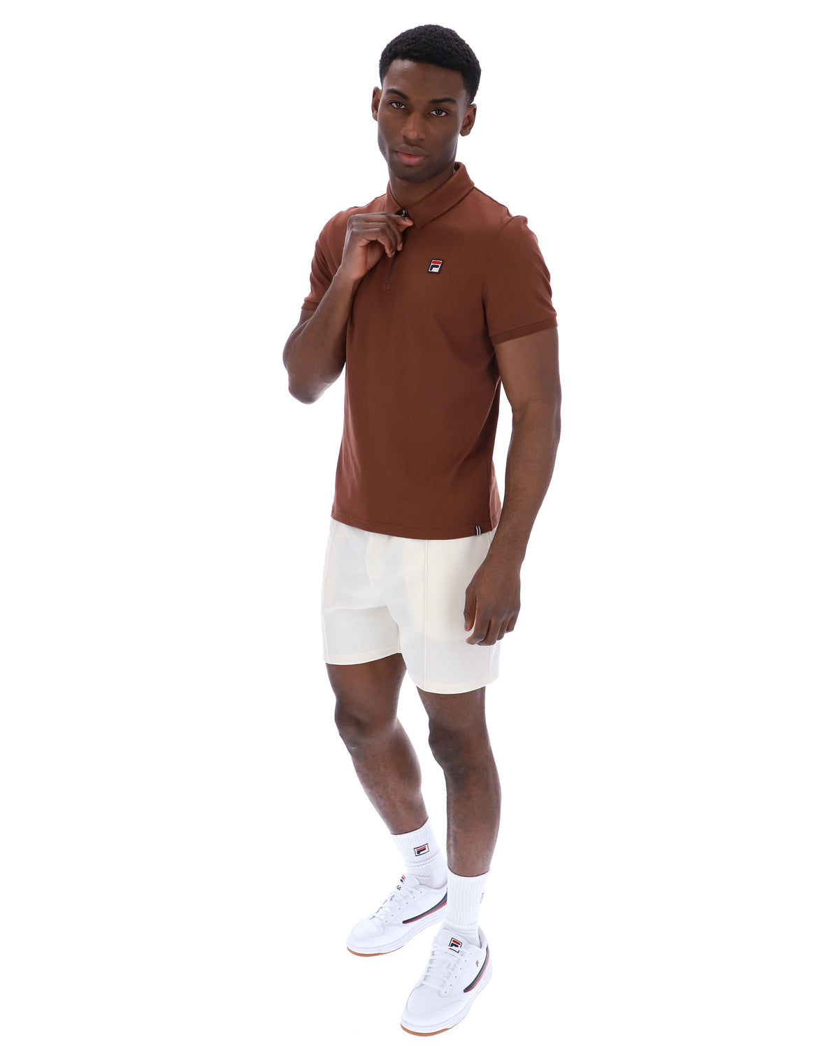 Cappuccino Ettore Zip Polo - Spanish Burgundy