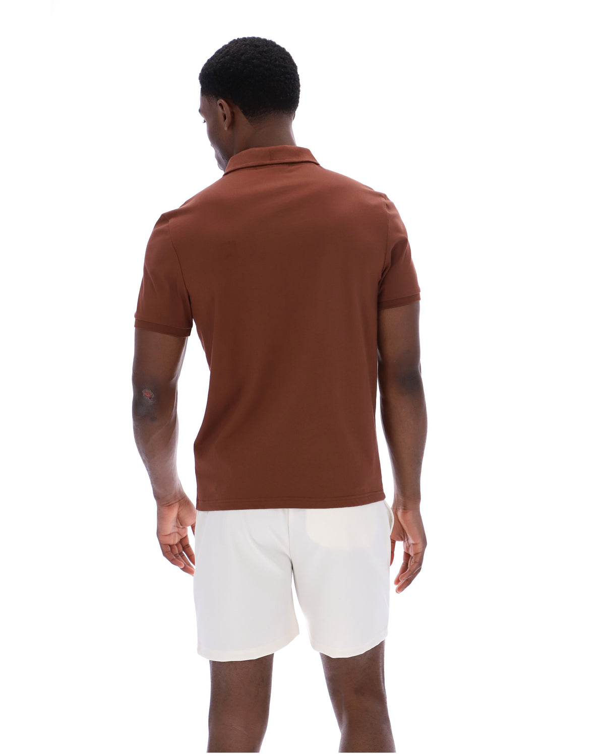 Cappuccino Ettore Zip Polo - Spanish Burgundy