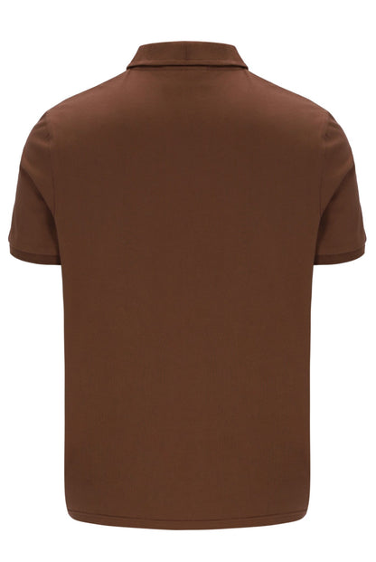 Cappuccino Ettore Zip Polo - Spanish Burgundy