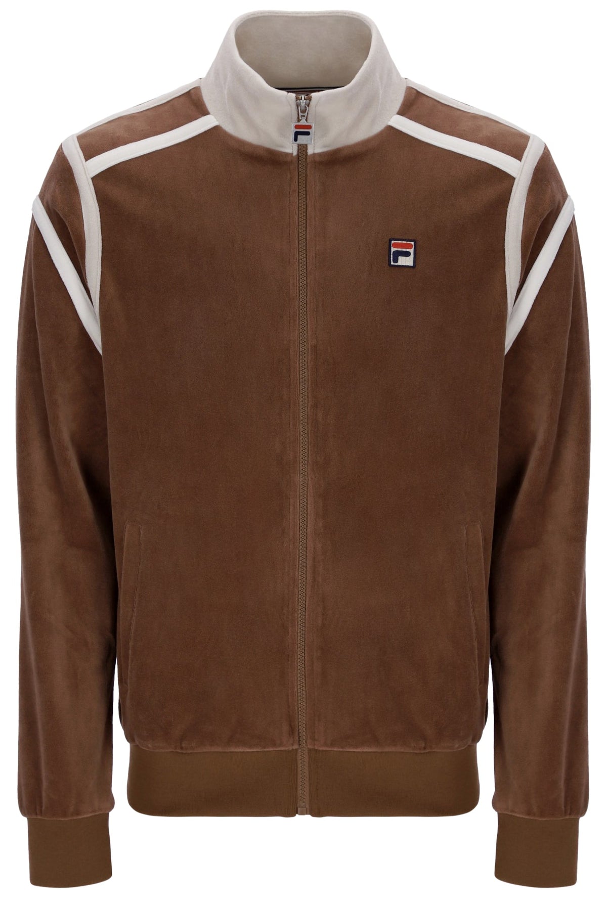 Cappuccino Gabriele Contrast Panel Track Top - Capuchino