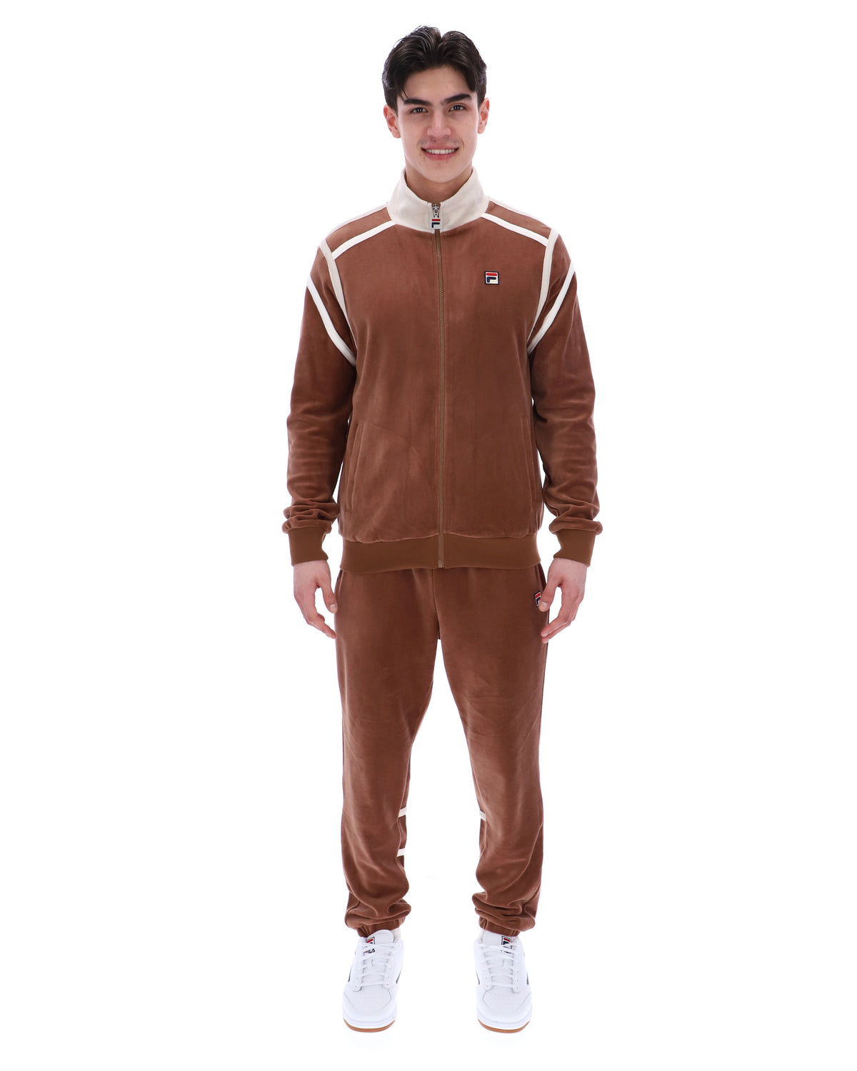Cappuccino Gabriele Contrast Panel Track Top - Capuchino