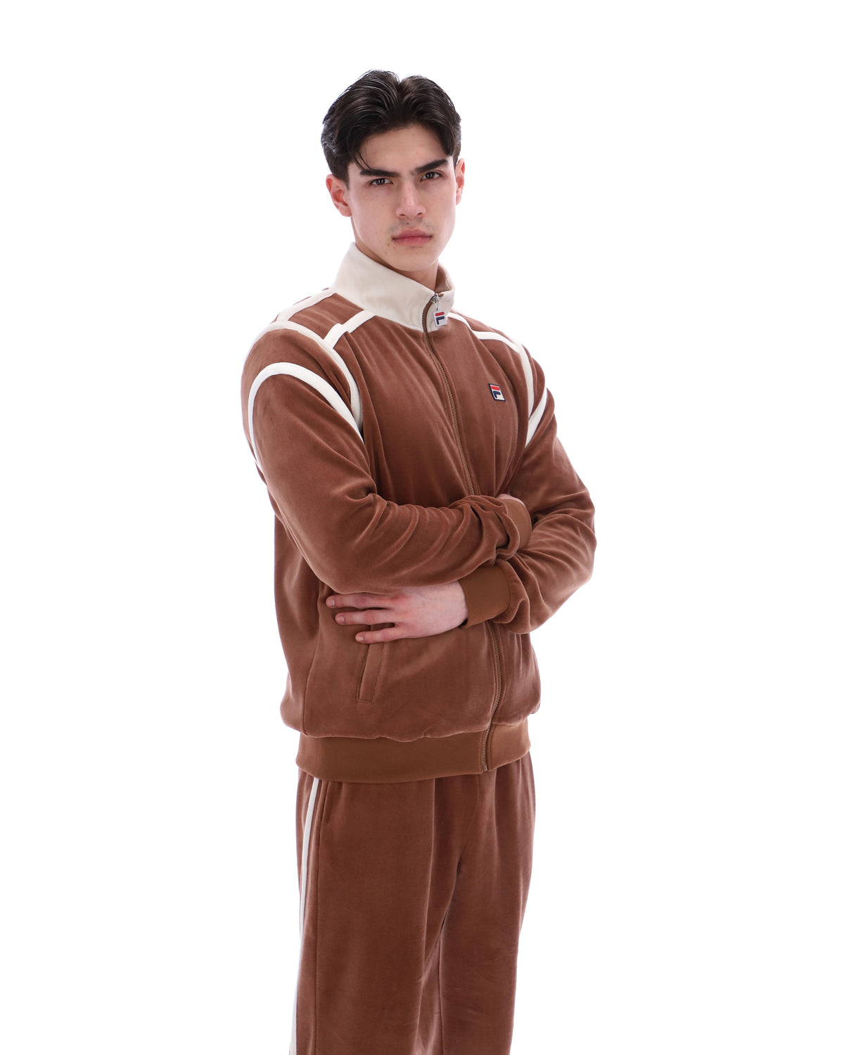 Cappuccino Gabriele Contrast Panel Track Top - Capuchino