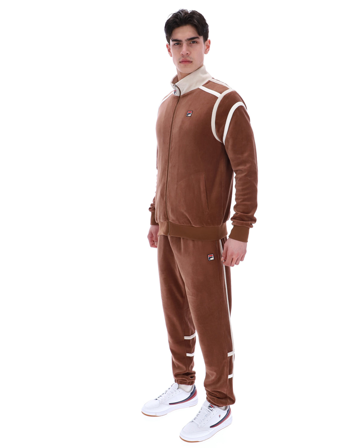 Cappuccino Gabriele Contrast Panel Track Top - Capuchino