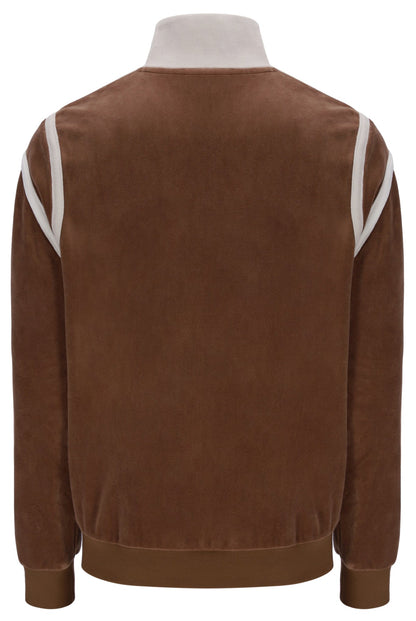 Cappuccino Gabriele Contrast Panel Track Top - Capuchino