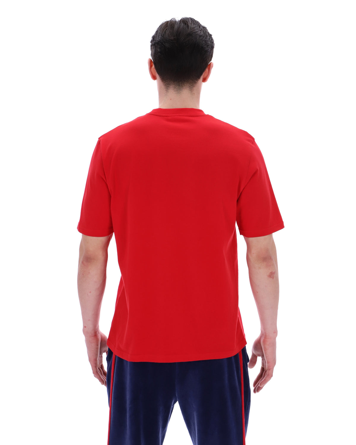 Fila Red Pepe Tee with Flock Logo - Bold Red
