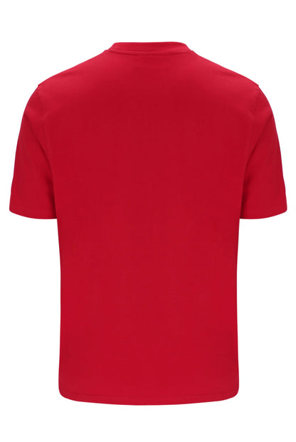 Fila Red Pepe Tee with Flock Logo - Bold Red