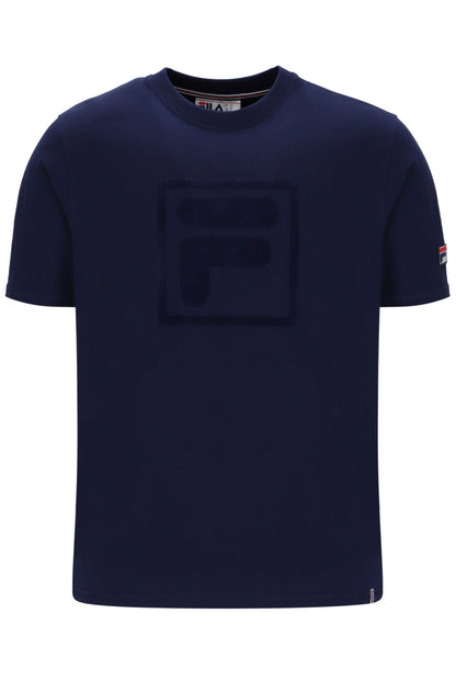 Fila Navy Pepe Tee with Flock Logo - Bold Navy