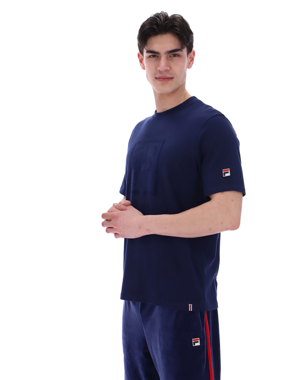 Fila Navy Pepe Tee with Flock Logo - Bold Navy