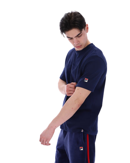 Fila Navy Pepe Tee with Flock Logo - Bold Navy