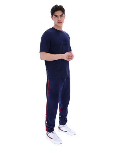 Fila Navy Pepe Tee with Flock Logo - Bold Navy