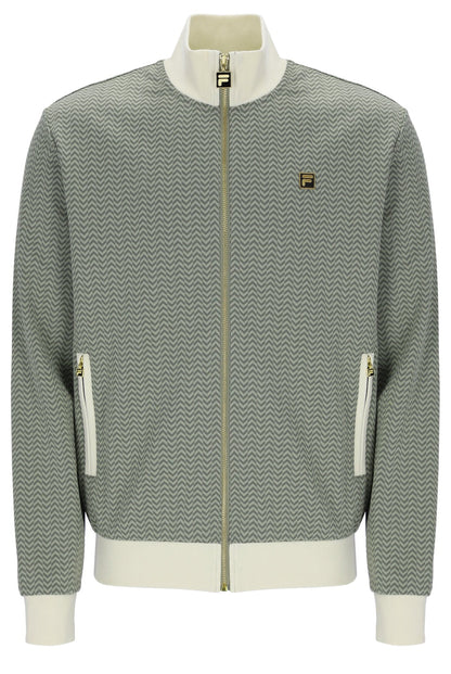 Sea Foam Mathers Herringbone Track Top - Olive Green
