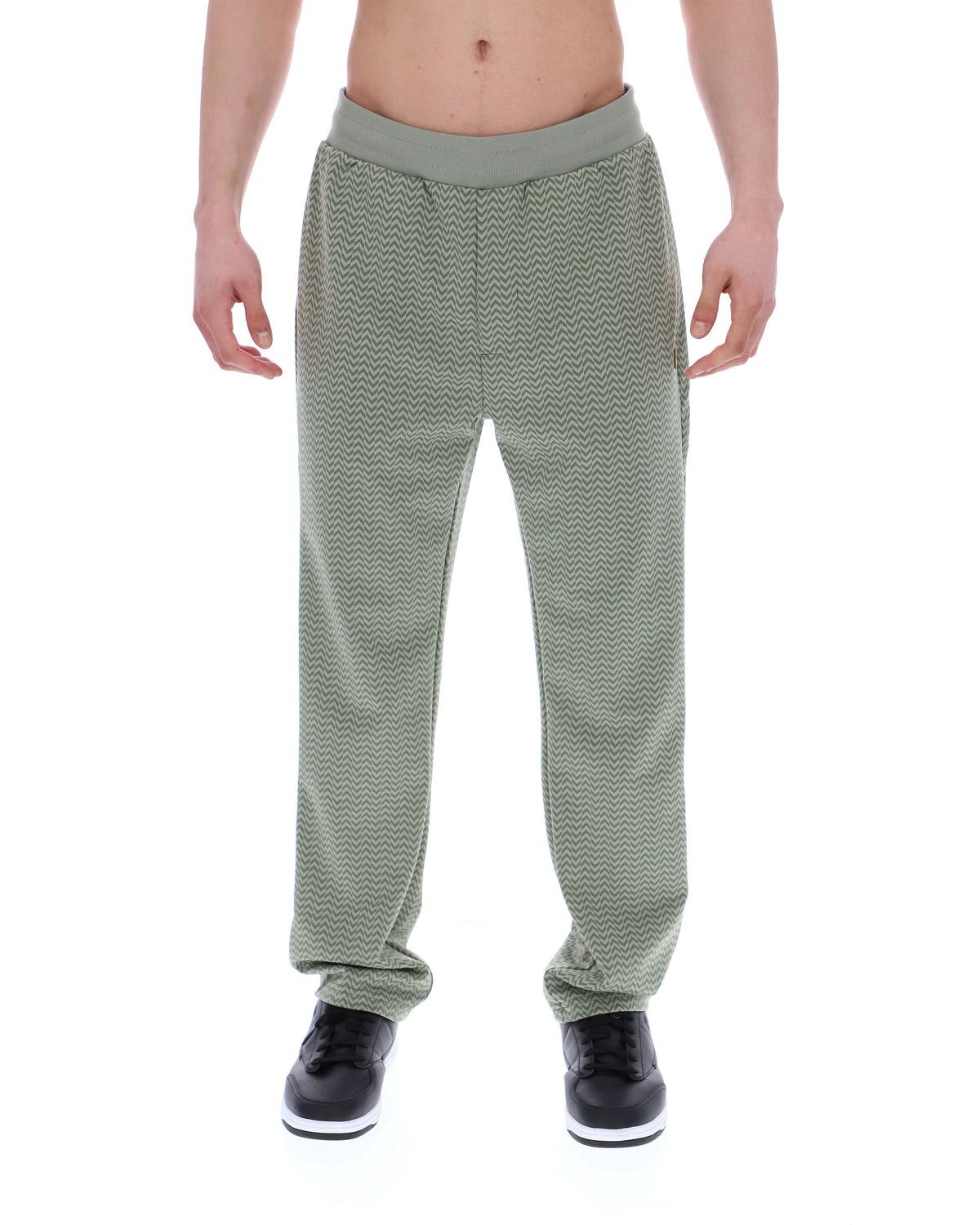 Sea Foam Edward Herringbone Pant - Khaki Green