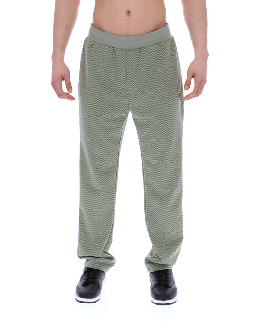 Sea Foam Edward Herringbone Pant - Khaki Green
