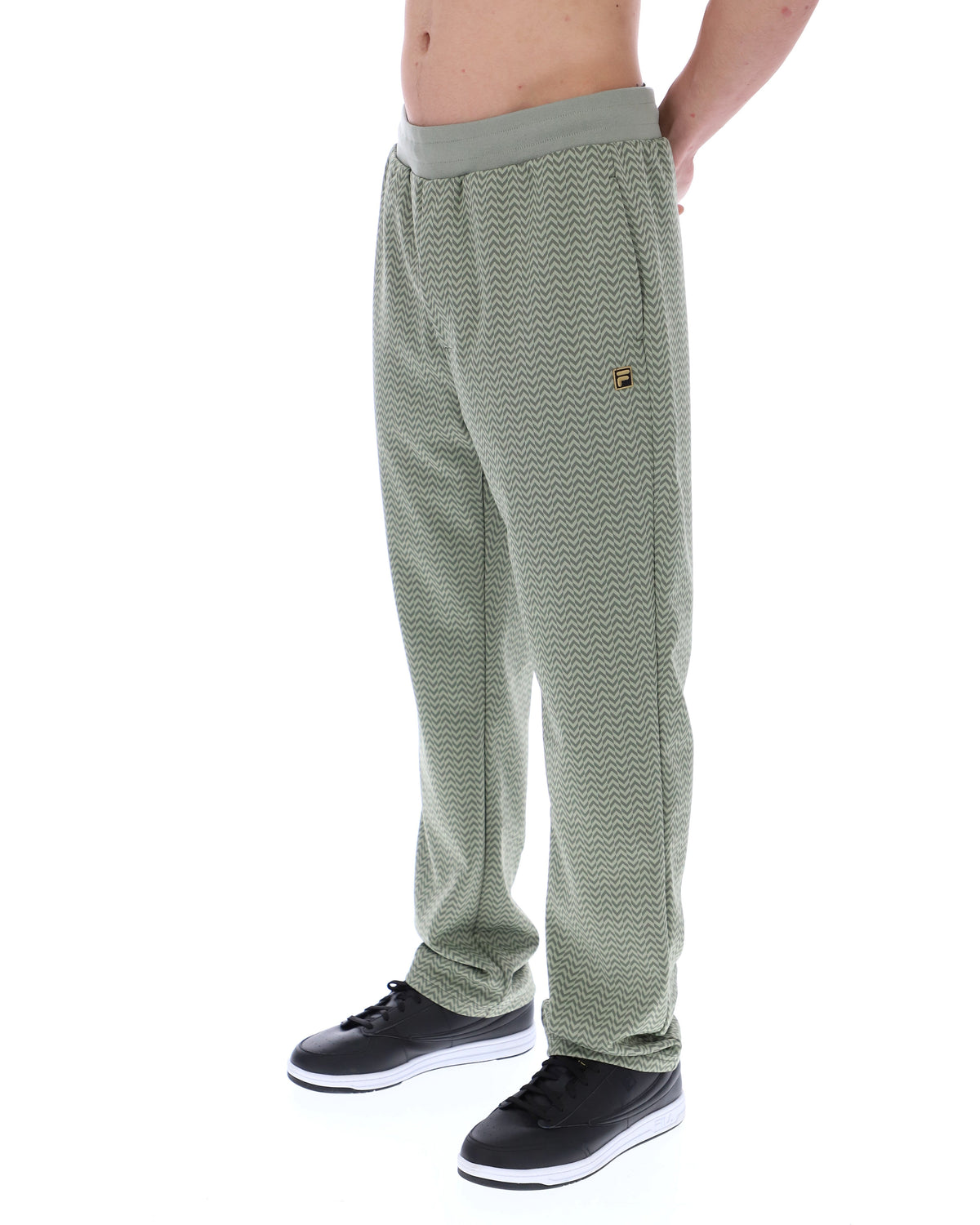 Sea Foam Edward Herringbone Pant - Khaki Green